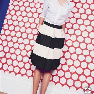 Boden pleated striped skirt